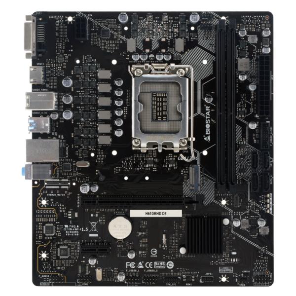 TARJETA MADRE BIOSTAR H610MHD D5 LGA1700 MICRO ATX DDR5 NEGRO
