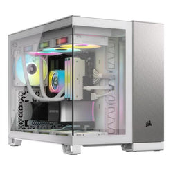 CASE CORSAIR 2500X MID TOWER SIN VENTILACIÓN CON VIDRIO LATERAL Y MALLA FRONTAL CC-9011289-WW BLANCO/PLATEADO