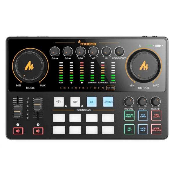 INTERFAZ DE AUDIO MAONO E2 GEN2 INALAMBRICO BLUETOOTH AUX IN NEGRO