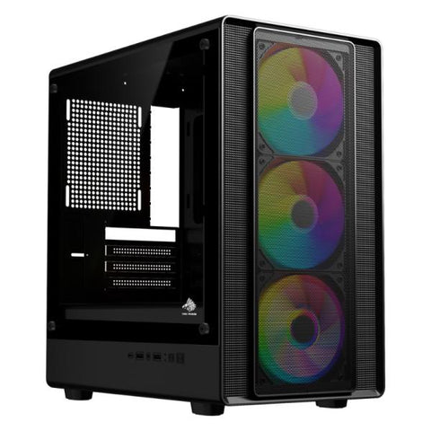 CASE EAGLE WARRIOR CG05AMRA001C MINI TOWER VENTILADORES 3 DE 120MM CON VIDRIO LATERAL NEGRO