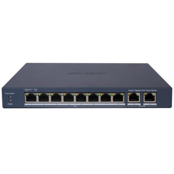 SWITCH HIKVISION DS-3E1510P-EI/M(O-STD) (E) 8 PUERTOS GIGABIT POE / 2 PUERTOS GIGABIT RJ45 20 GBPS SMART MANAGED 301802997 AZUL