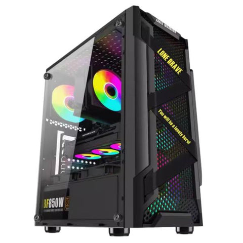 CASE RGB EAGLE WARRIOR CG08Q3RA003C VENTILADORES 3 DE 120MM VIDRIO LATERAL Y MALLA NEGRO