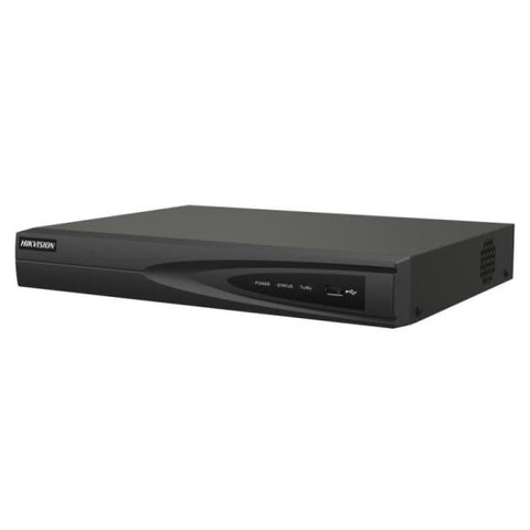 GRABADORA NVR HIKVISION DS-7604NI-Q1/4P 4 CANALES 4K 8TB H.265+ CON POE NEGRO
