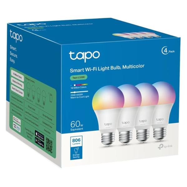BOMBILLO TP LINK TAPO L530E(4-PACK) TAPO SMART WIFI MULTICOLOR