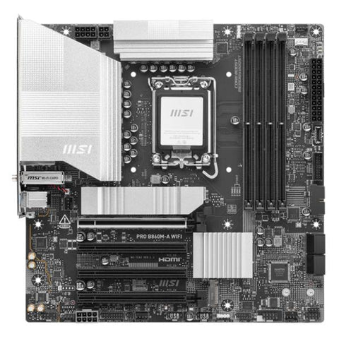 TARJETA MADRE MSI PRO B860M-A WIFI LGA 1851 MICRO-ATX DDR5 911-7E42-002 NEGRO / BLANCO