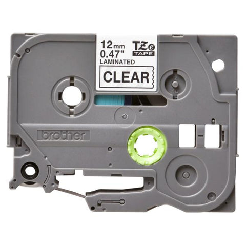 CINTAS DE ETIQUETADO BROTHER TZE131G 12MM X 8M COMPATIBLE CON P-TOUCH NEGRO SOBRE FONDO TRANSPARENTE