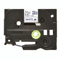 CINTA BROTHER TZEFA3G 12MM X 3M COMPATIBLE CON P-TOUCH AZUL SOBRE BLANCO TELA