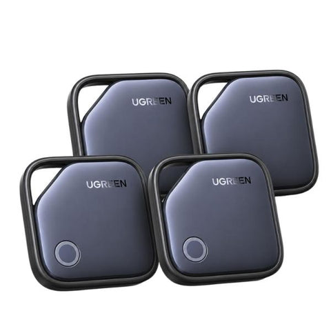 LOCALIZADOR UGREEN CM916 FINETRACK PRO (4-PACK) BLUETOOTH CARGA USB-C COMPATIBLE CON APPLE FIND MY / GOOGLE FIND HUB CON ALARMA 75646P GRIS