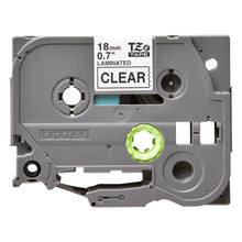 CINTA BROTHER TZE14G 18 MM NEGRO/TRANSPARENTE