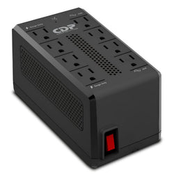 REGULADOR DE VOLTAJE CDP RAVR1408 1400VA/700W 8 TOMAS 80 150V REGULACIÓN AUTOMÁTICA NEGRO