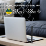 ADAPTADOR TP LINK AC600 INALAMBRICO DUAL BAND ARCHER T2U PLUS