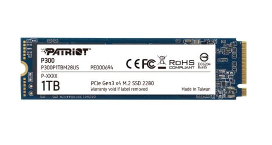 UNIDAD SSD PATRIOT P300 | M.2 2280 | PCIe Gen3 x 4 / NVMe 1.3