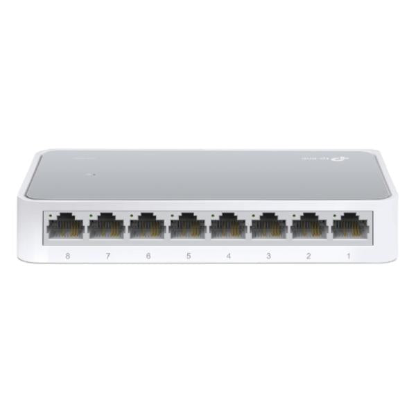 SWITCH TP LINK TL-SF1008D 8 PUERTOS FAST ETHERNET 10/100 MBPS NO ADMINISTRABLE BLANCO / GRIS