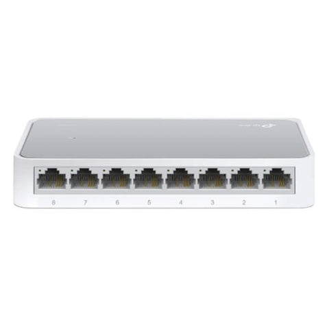 SWITCH TP LINK TL-SF1008D 8 PUERTOS FAST ETHERNET 10/100 MBPS NO ADMINISTRABLE BLANCO / GRIS