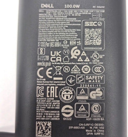 CARGADOR ORIGINAL DELL 100W / 20V / 5A / TIPO C