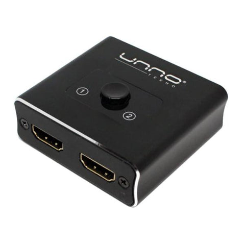 SWITCH UNNO TEKNO HB1201BK SWITCH HDMI BIDIRECTIONAL 2X1 / 1X2 4K 60HZ NO ADMINISTRABLE NEGRO
