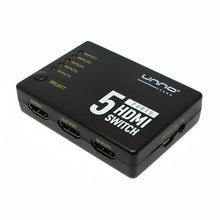SWITCH UNNO TEKNO HB1203BK SWITCH HDMI 5 PUERTOS 4K 60HZ NO ADMINISTRABLE NEGRO