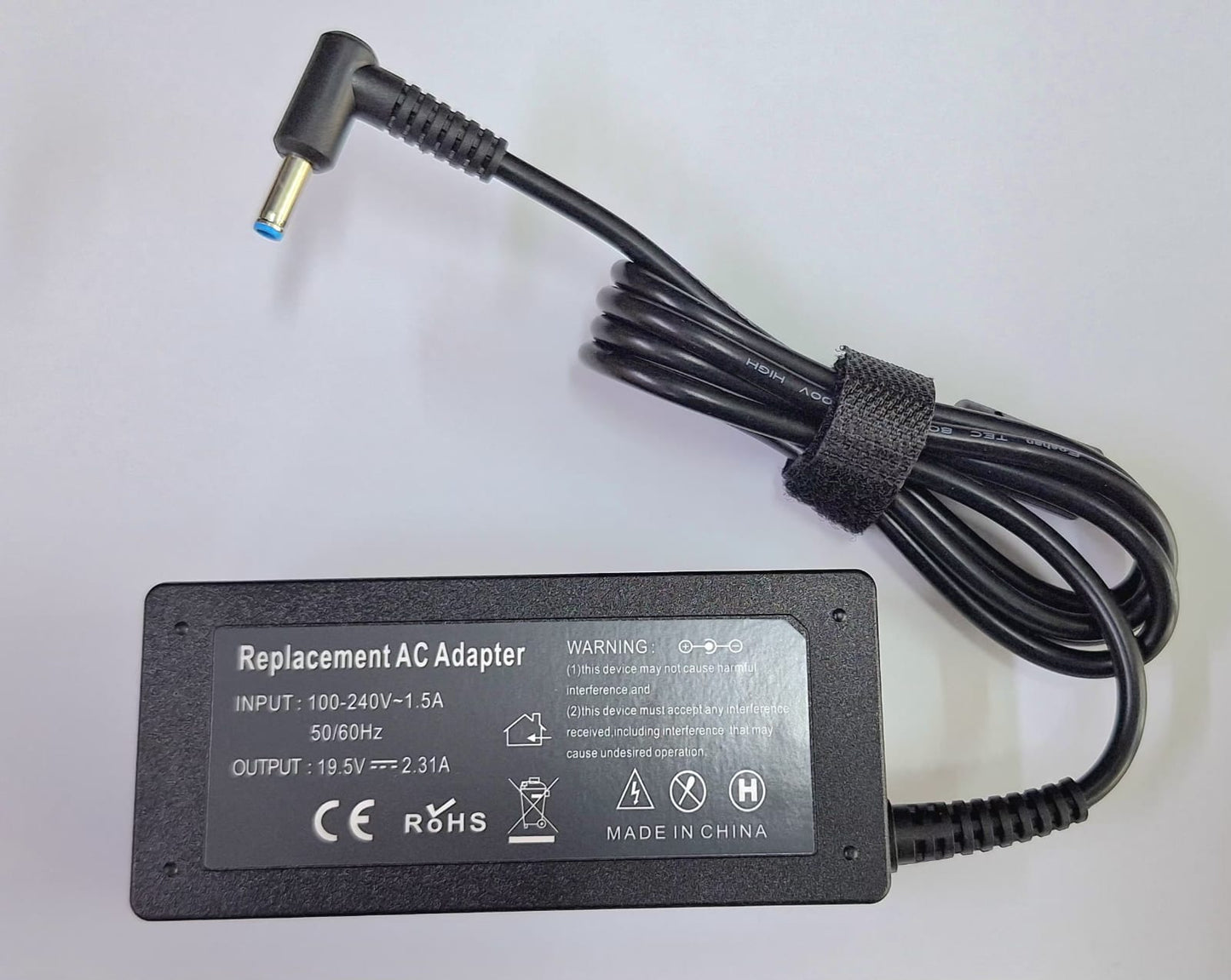 CARGADOR HOMOLOGADO HP COMPAQ 45W / 19.5V / 2.31A / 3.0 X 4.5 MM PUNTA AZUL