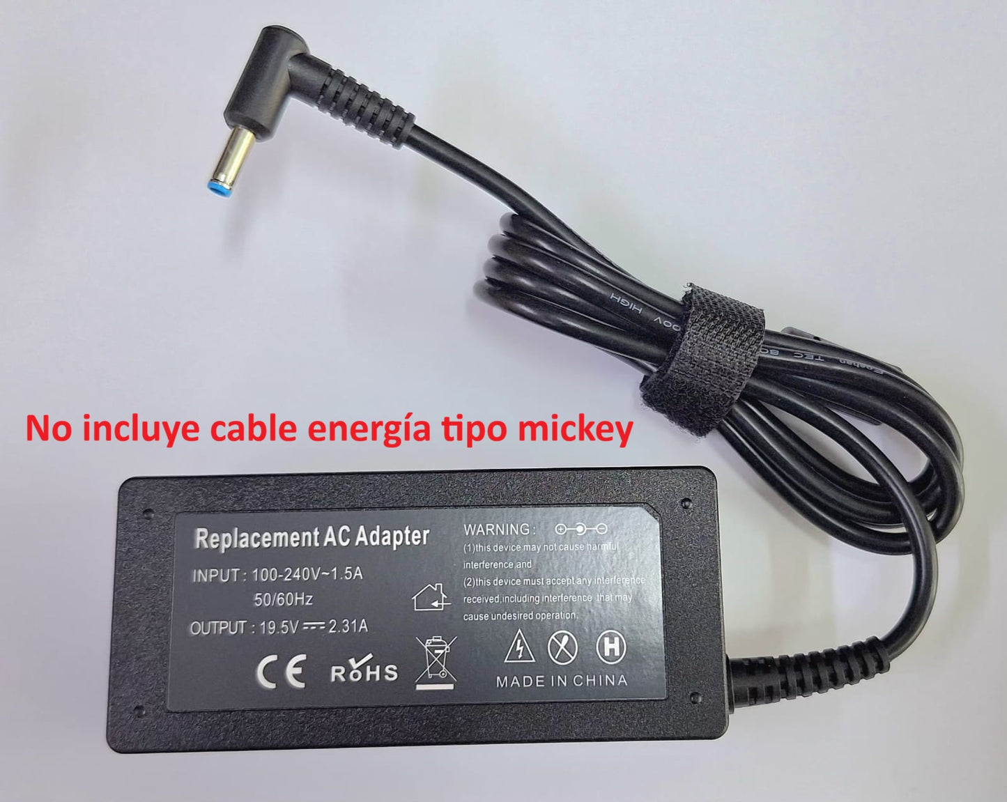 CARGADOR HOMOLOGADO HP COMPAQ 45W / 19.5V / 2.31A / 3.0 X 4.5 MM PUNTA AZUL