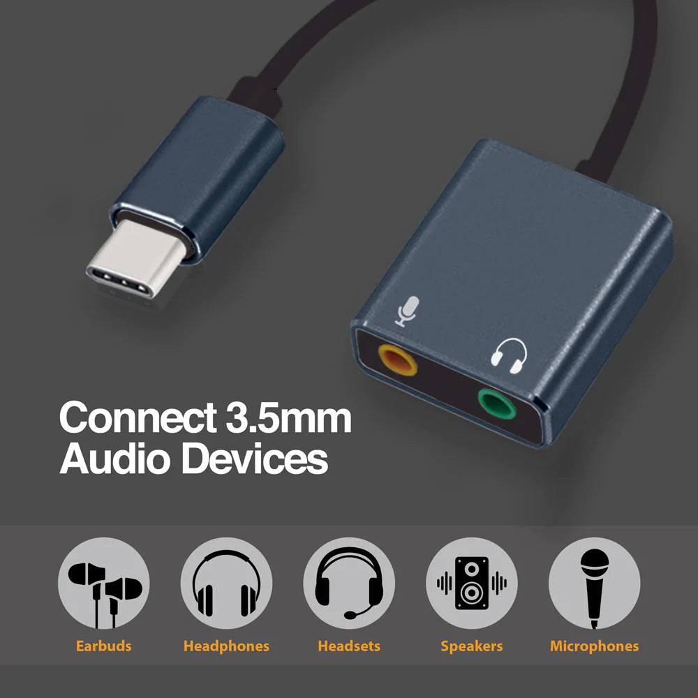 ADAPTADOR AUDIO SONIDO ARGOM  TIPO-C A STEREO OUTPUT Y MONO MICROFONO ARG-CB-0066