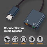 ADAPTADOR AUDIO SONIDO ARGOM  TIPO-C A STEREO OUTPUT Y MONO MICROFONO ARG-CB-0066