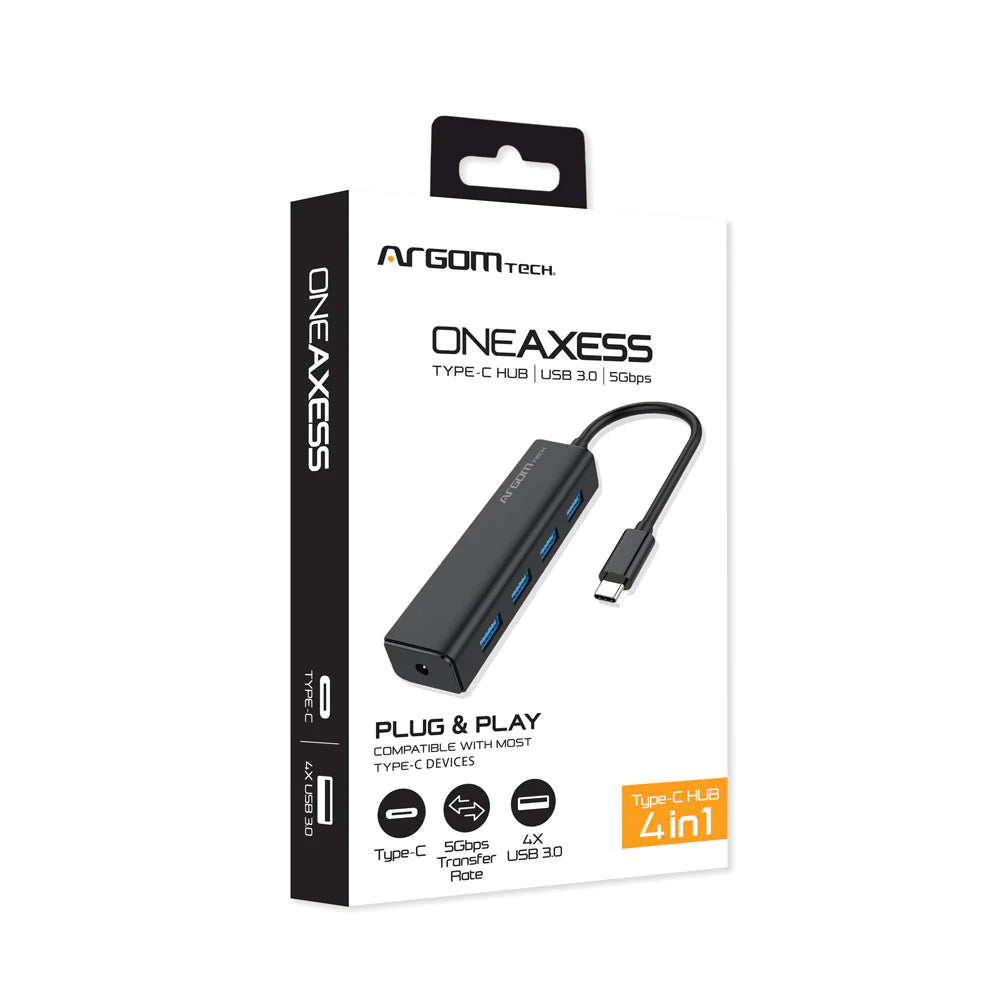 HUB ARGOM 4 PUERTOS TYPE-C A USB 3.0 5GBPS W/60 - ARG-UB-0090