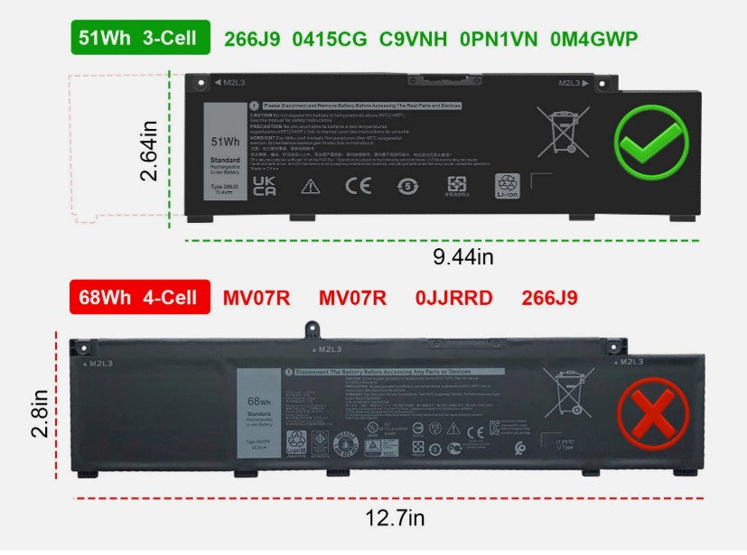 BATERIA DELL INSPIRON G3 15 3500 3590 G5 15 5500 | 51WH | 266J9