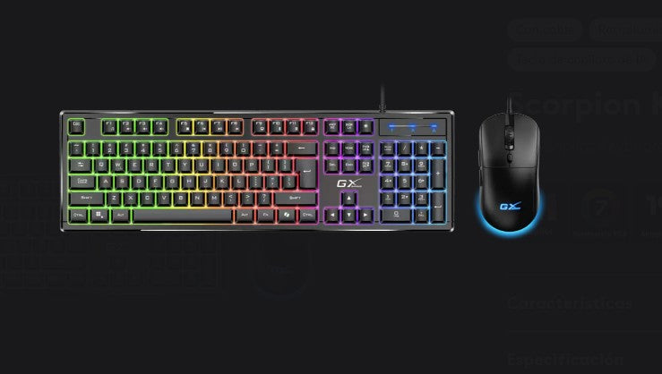 TECLADO Y MOUSE GAMING GENIUS SCORPION KM-GX6 ALÁMBRICO USB | ESPAÑOL