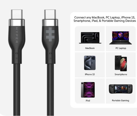 CABLE TARGUS HYPER JUICE | USB-C A USB-C | 2.0 | 240W
