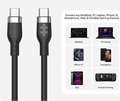 CABLE TARGUS HYPER JUICE | USB-C A USB-C | 2.0 | 240W