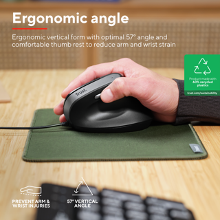 MOUSE TRUST BAYO II | ERGONOMICO (CON CABLE) | 25144