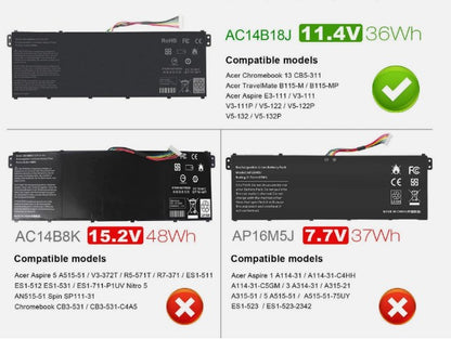 BATERIA ACER CHROMEBOOK CB5-311 CB3-531 ASPIRE 5 A515-51 | AC14B18J