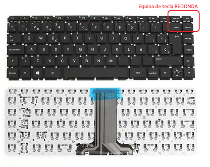 TECLADO HP COMPAQ  14AB 14AL 14-AV 14-AB000 14-AL000 14-AB100 14-AB200 14-AV000 ESQUINA REDONDA SIN FRAME