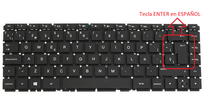 TECLADO HP COMPAQ  14AB 14AL 14-AV 14-AB000 14-AL000 14-AB100 14-AB200 14-AV000 ESQUINA REDONDA SIN FRAME