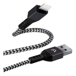 CABLE LIGHTNING A USB 2.0 DURA FORM TRENZADO DE NAILON  ARG-CB-0023BK