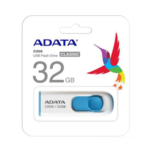 MEMORIA USB 32GB 2.0 ADATA AC008-32G-RWE WHITE+BLUE