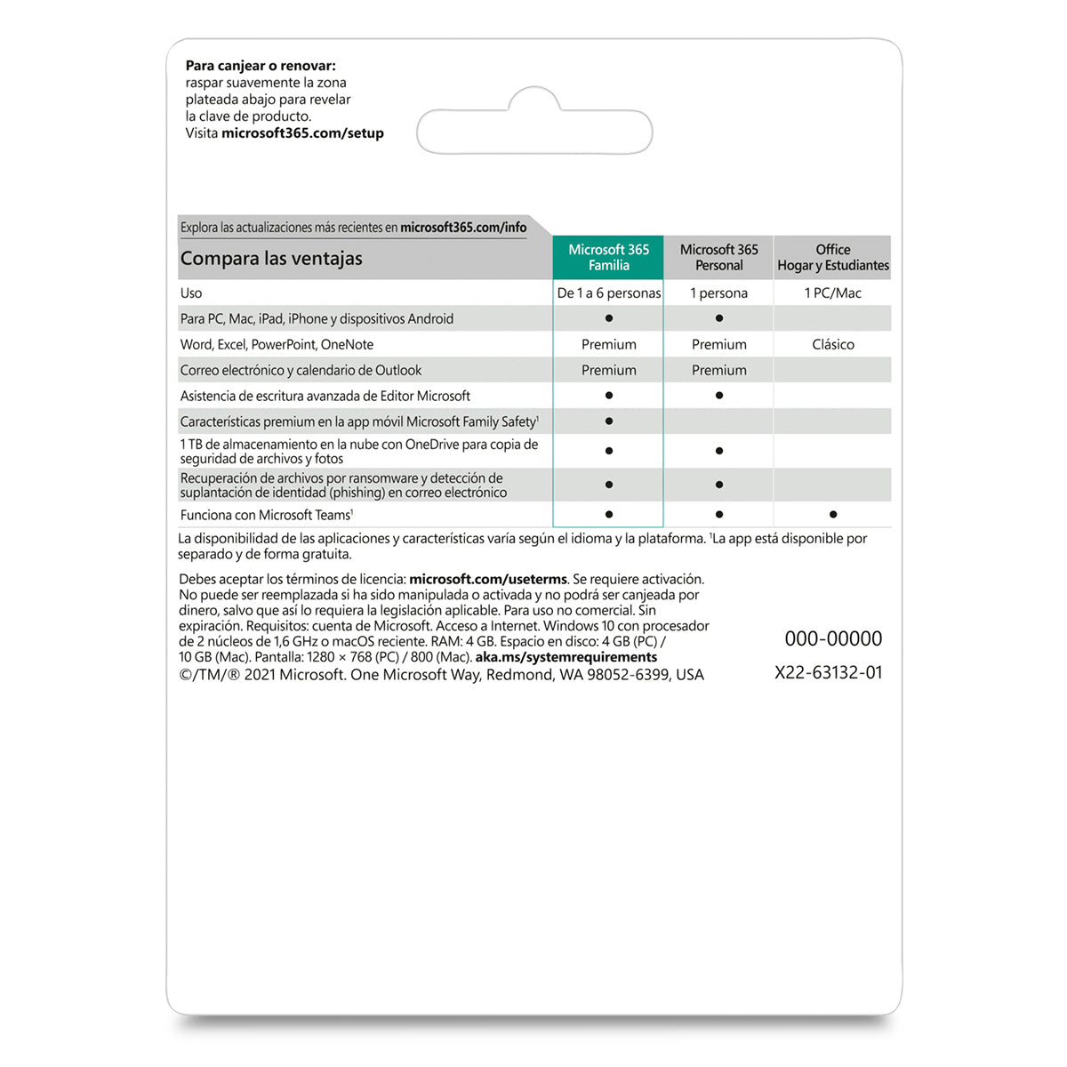 Microsoft 365 Familia Suscripción Anual 6 Usuarios  - Licencia Descargable