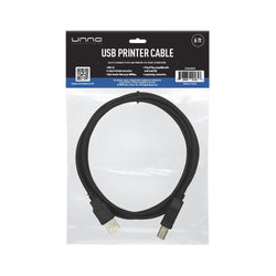 CABLE UNNO A/B IMPRESORA A/B USB 6 PIES