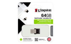FLASH DRIVE Y OTG MICRO USB 64GB KINGSTON MEMORIA DTDUO3/64GB