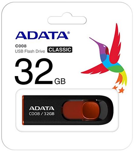 MEMORIA USB 32GB ADATA BLACK+RED AC008-32G-RKD