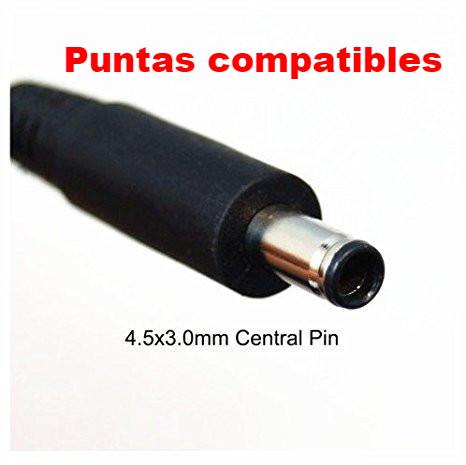CARGADOR DELL ORIGINAL 65W / 19.5V / 3.34A / 3.0 X 4.5MM PIN CENTRAL PUNTA NEGRA / PUNTA CORTA
