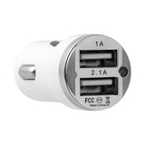 CARGADOR USB PARA AUTOMOBIL 2 SALIDAS DE 1A Y 2.1A