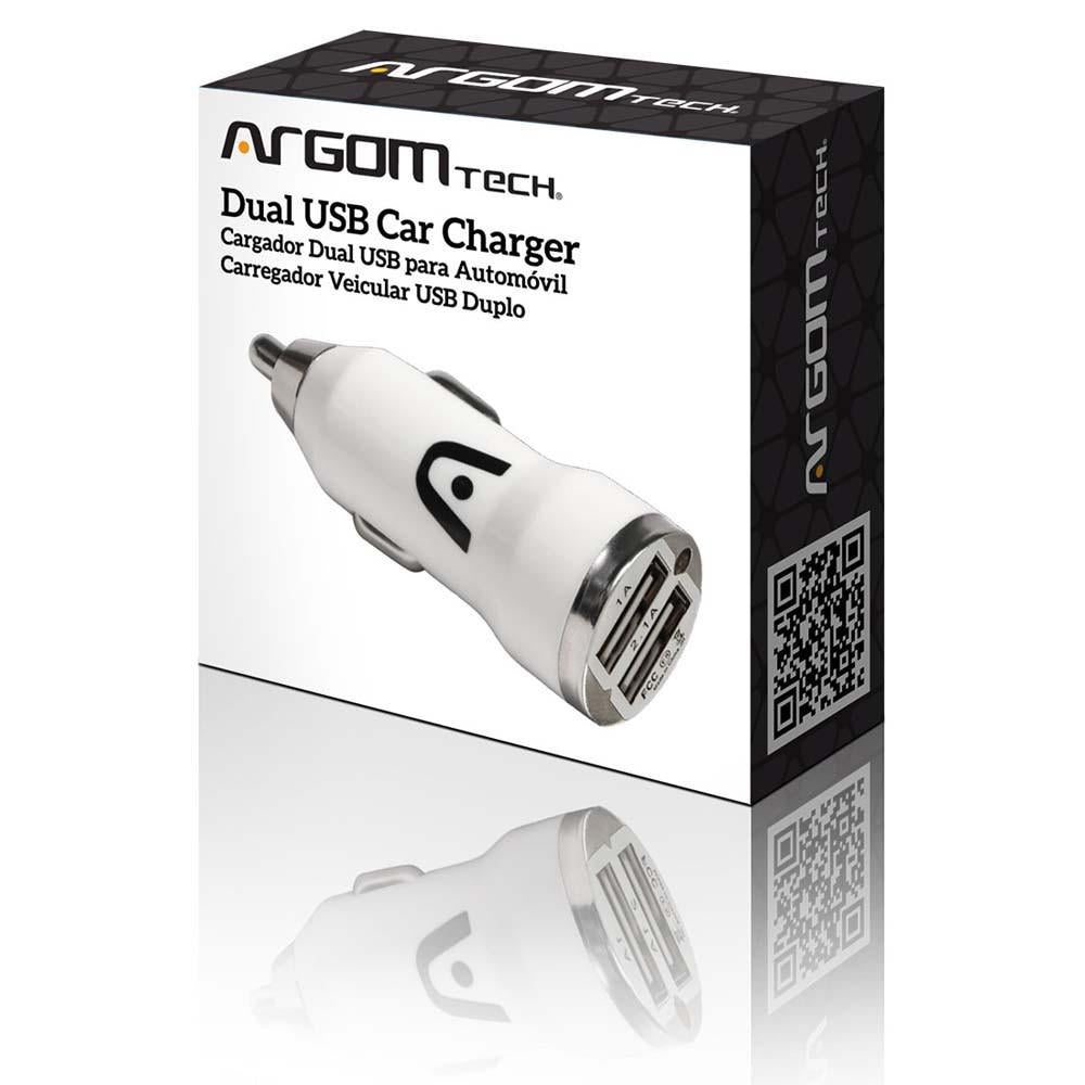 CARGADOR USB PARA AUTOMOBIL 2 SALIDAS DE 1A Y 2.1A