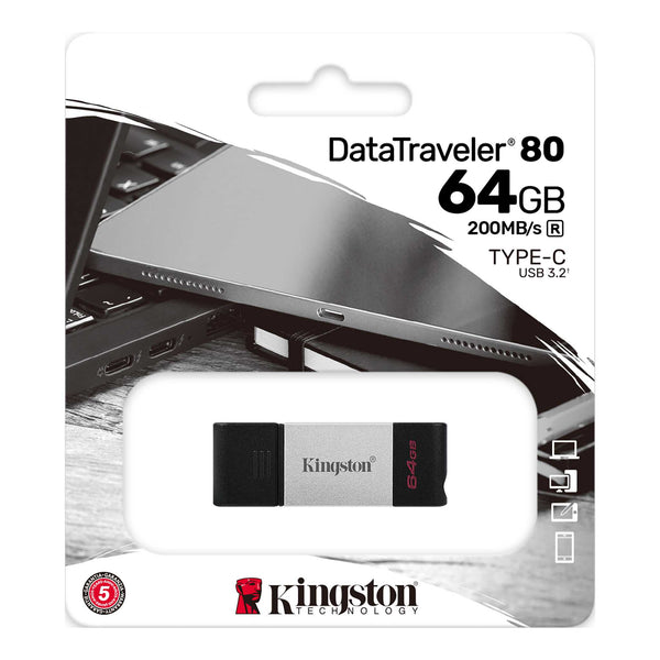 MEMORIA USB 64GB USB-C (TYPE-C) 3.1 KINGSTON DT80/64GB
