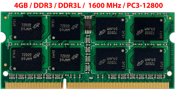 MEMORIA RAM 4GB DDR3 | DDR3L SODIMM 1600MHz CL11 PC3-12800 PC3L-12800