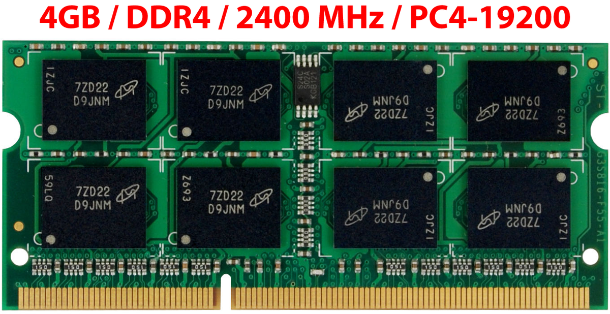 MEMORIA RAM 4GB DDR4 SODIMM 2400MHz / PC4-19200