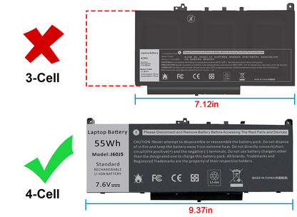 BATERIA DELL LATITUDE E7270 E7470 J6OJ5 J60J5 R1V85 451-BBSX 451-BBSY MC34Y 4 CELDAS HOMOLOGADA