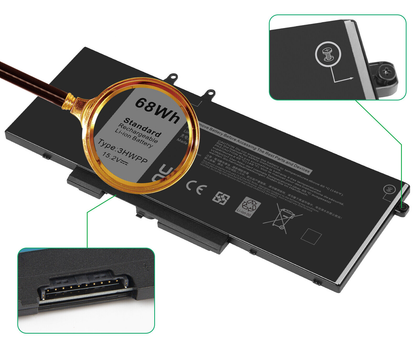 BATERIA DELL LATITUDE 5401 5501 PRECISION 3541 3551 3HWPP 03HWPP N2NLL 10X1J 68Wh 4 CELDAS HOMOLOGADA