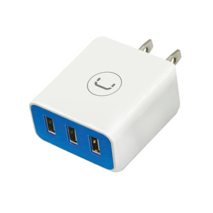 CARGADOR DE PARED USB 3 SALIDAS DE 3.4A UNO PW5053WT