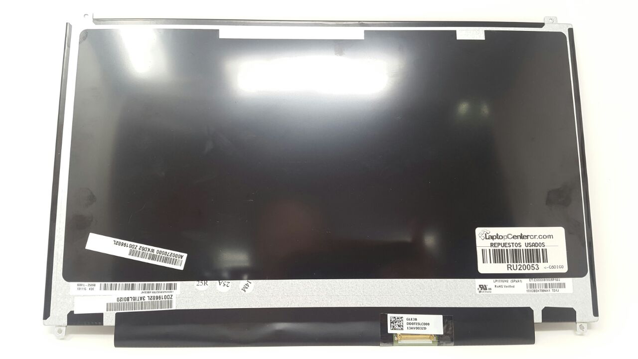 PANTALLA 13.3 LED SLIM P/LAPTOP TOP BRACKET CONECTOR EDP 30 PINES CONECTOR ABAJO DERECHA 1366x768 HD** ¡NOTA: SE VENDE SOLO INSTALADA EN NUESTRO TALLER! **